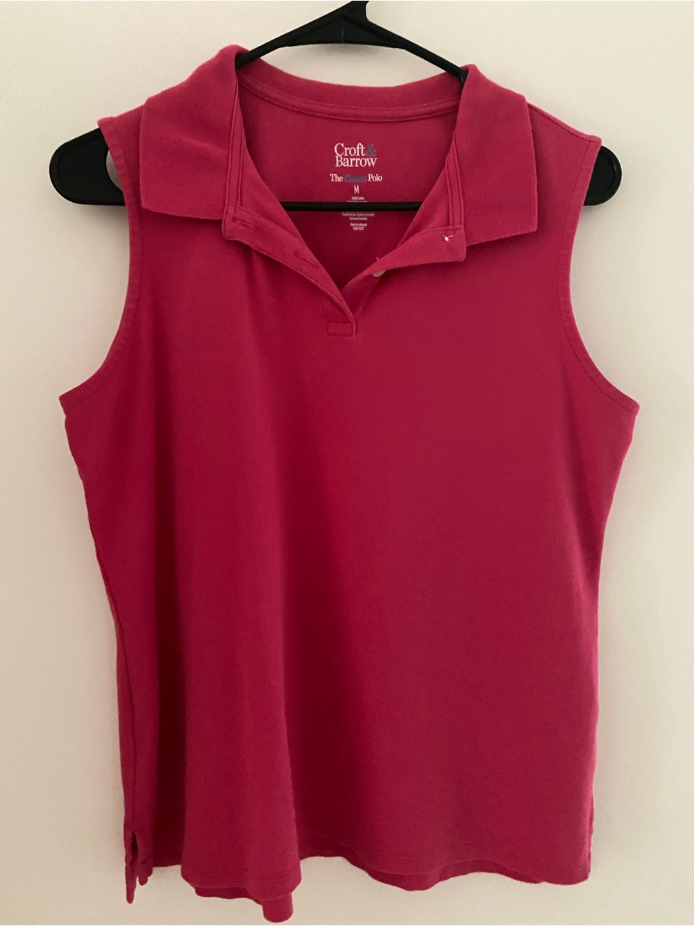 croft & barrow Sleeveless Polo Tank Top - Raspberry